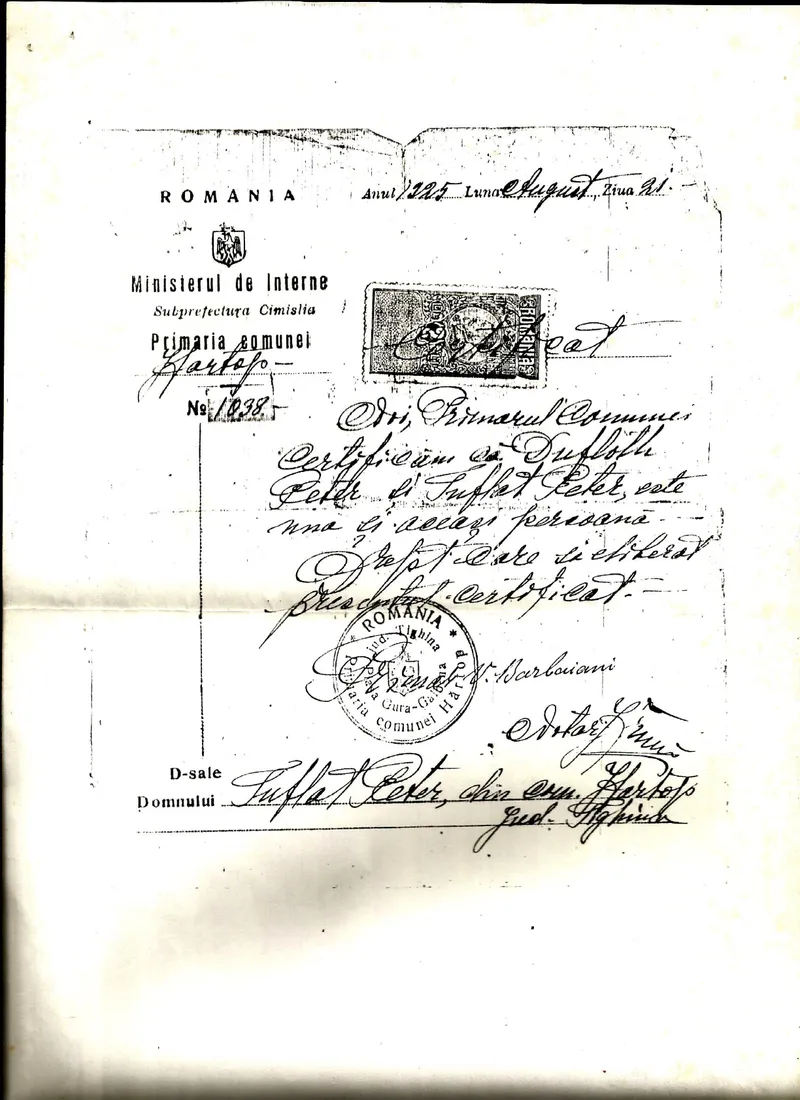 Documento emitido em Cimislia — provavelmente um título de eleitor.